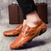 Men Casual Soft Hook Loop Genuine Leather Oxfords