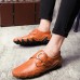 Men Casual Soft Hook Loop Genuine Leather Oxfords