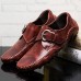 Men Casual Soft Hook Loop Genuine Leather Oxfords