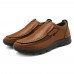 Menico Men Casual Comfy Soft Moc Toe Slip On Leather Oxfords