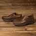 Menico Men Casual Comfy Soft Moc Toe Slip On Leather Oxfords