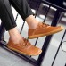 Men Soft Genuine Leather  Lace Up Oxfords Hand Stitching Shoes