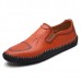 Casual Slip On Outdoor Men Oxfords Shoes In Leather