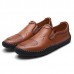 Casual Slip On Outdoor Men Oxfords Shoes In Leather