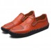 Casual Slip On Outdoor Men Oxfords Shoes In Leather