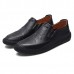 Casual Slip On Outdoor Men Oxfords Shoes In Leather