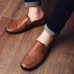 Casual Slip On Outdoor Men Oxfords Shoes In Leather