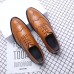 Men Brogue Carved Dress Shoes Microfiber Business Oxfords