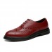 Men Brogue Carved Dress Shoes Microfiber Business Oxfords