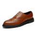 Men Brogue Carved Dress Shoes Microfiber Business Oxfords