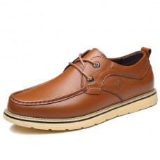 Men Comfortable Soft Leather Lace Up Oxfords Shoes