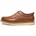 Men Comfortable Soft Leather Lace Up Oxfords Shoes