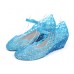 Frozenly Elsa Princess Crystal Hole Sandals Girls Cosplay Girl Shoes Blue